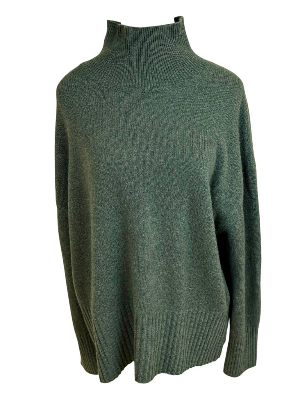 Everlane Sweater Cashmere Wool Mock Neck Forest Green (M)